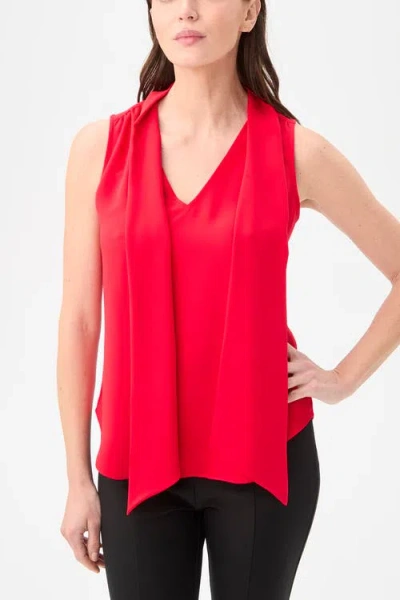 Trina Turk Alora 2 Sleeveless Tie Neck Top In Red