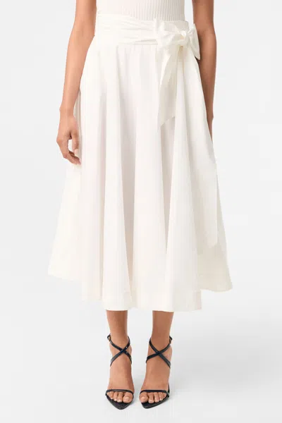 Trina Turk Amano Bow-tie Midi Skirt In White