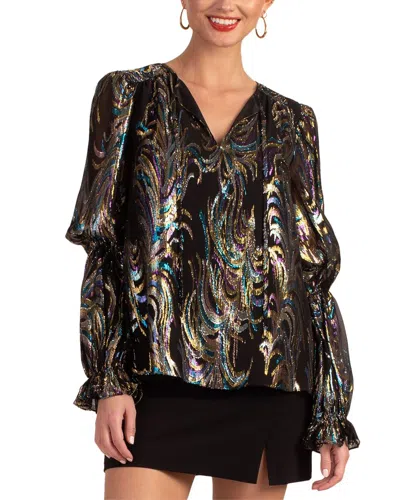 Trina Turk Ambrosial Silk-blend Top In Black Multi