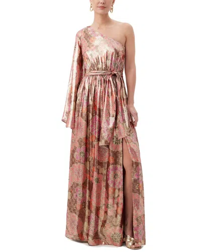 Trina Turk Amida Silk-blend Maxi Dress In Brown