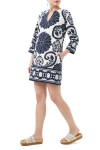 Trina Turk Amy Border Print Shift Dress In Gray
