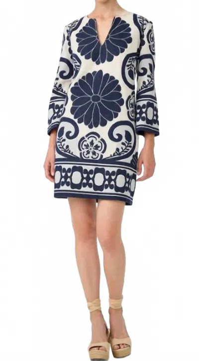 Trina Turk Amy Dress In Navy White