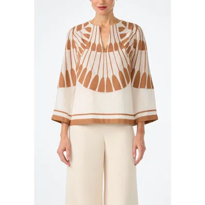 Trina Turk Amy Fil Coupe Top In Neutral