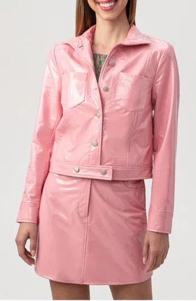Trina Turk Andre Faux Leather Jacket In Pink Dawn