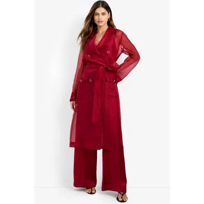 Trina Turk Angelico Trench In Red