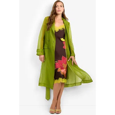 Trina Turk Angelico Trench In Green