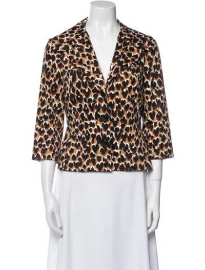 Pre-owned Trina Turk Animal Print Blazer In Multi