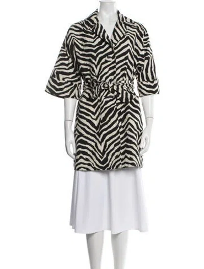 Pre-owned Trina Turk Animal Print Jacket In Neutrals