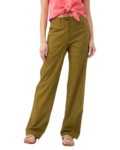 Trina Turk Antonia Linen-blend Pant In Green