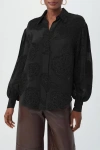 Trina Turk Anuka 2 Dolman Long Sleeve Shirt In Black