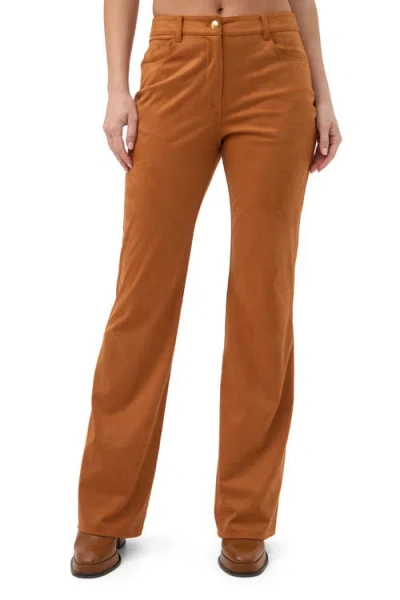Trina Turk Apple Bottom Faux Suede Flared Pant In Orange
