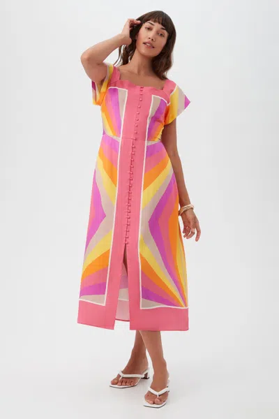 Trina Turk Après Short-sleeve Dress In Multi