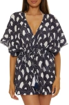 Trina Turk Arches Cotton Cover-up Tunic In Ink
