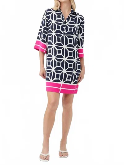 Trina Turk Argina Dress In Navy/pink In Blue