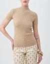 Trina Turk Armeni Mock Neck Wool Sweater In Neutral