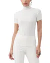 Trina Turk Armeni Mock Neck Wool Sweater In White