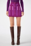 Trina Turk Artemis Colorblock Knit Skirt In Purple