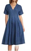 Trina Turk Ashe 2 Denim A-line Midi Dress In Blue