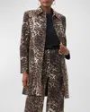 Trina Turk Asher 2 Buttoned Animal-print Coat In Multi