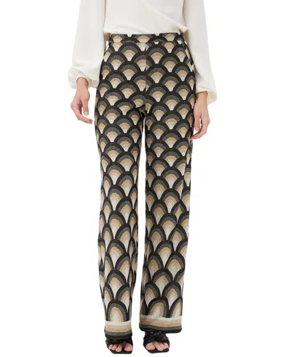 Trina Turk Asia High-rise Straight-leg Intarsia Pants In Multi