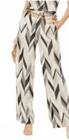 Trina Turk Asia Pant In Silver/black In Gray