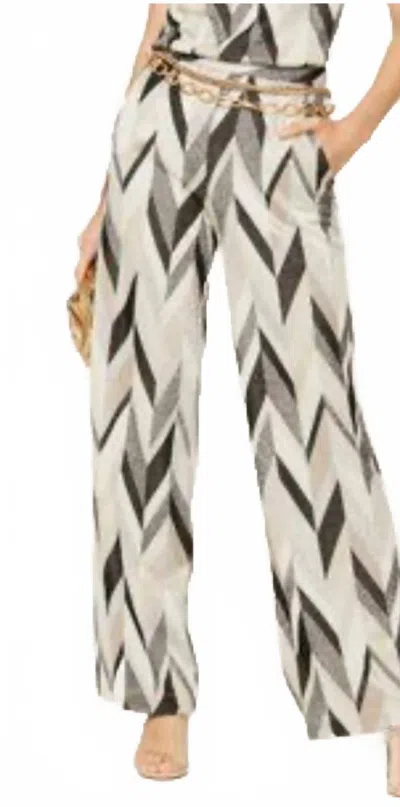 Trina Turk Asia Pant In Silver/black In Gray