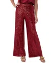 Trina Turk Atarashii Wide Leg Sequin Pant In Red
