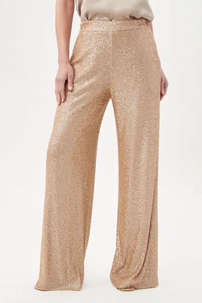 Trina Turk Atarashii Sequin Wide-leg Pant In Gold