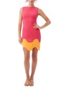 Trina Turk Attina Sleeveless Scalloped Crepe Mini Dress In Pink
