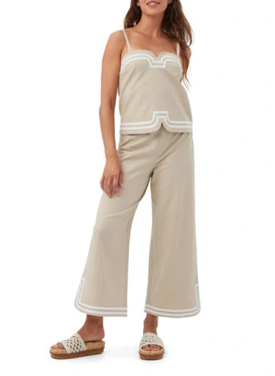 Trina Turk Avignon Linen Top In Biarritz Beige