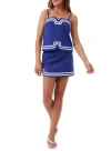 Trina Turk Avignon Linen Top In Cobalt Cove