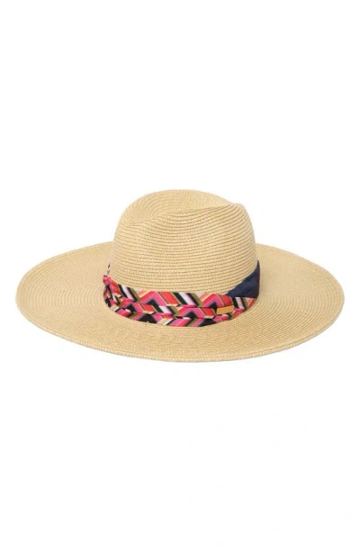 Trina Turk Azura Straw Fedora Hat In Natural