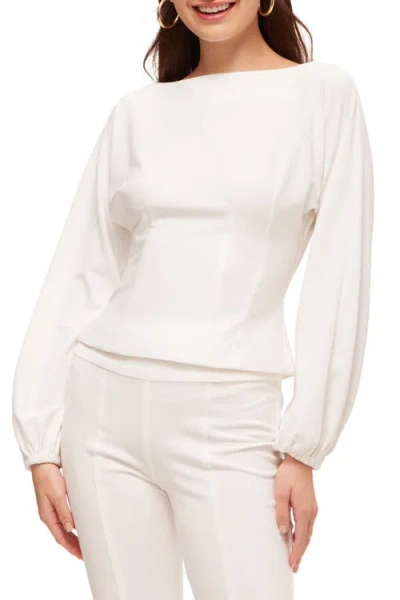 Trina Turk Back Zip Ponte Prime Top In Whitewash