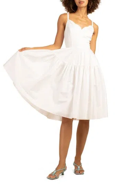 Trina Turk Mirabello Sweetheart Neck Midi Dress In White