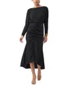 Trina Turk Behati Ruched High-low Midi Dress In Black