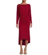 Trina Turk Behati Ruched High-low Midi Dress In Multi