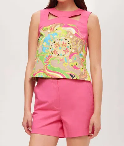 Trina Turk Bev Sleeveless Cutout Top In Venus In Multi