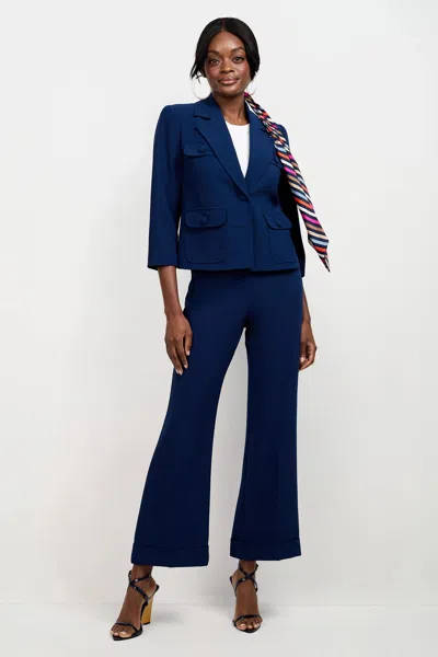 Trina Turk Bicocca Patch Pocket Jacket In Blue