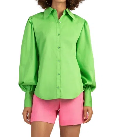 Trina Turk Blair Long Sleeve Top In Vert In Multi