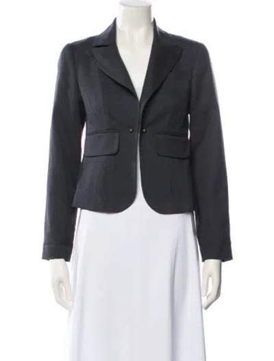 Pre-owned Trina Turk Blazer In Gray