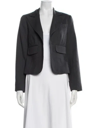 Pre-owned Trina Turk Blazer In Gray