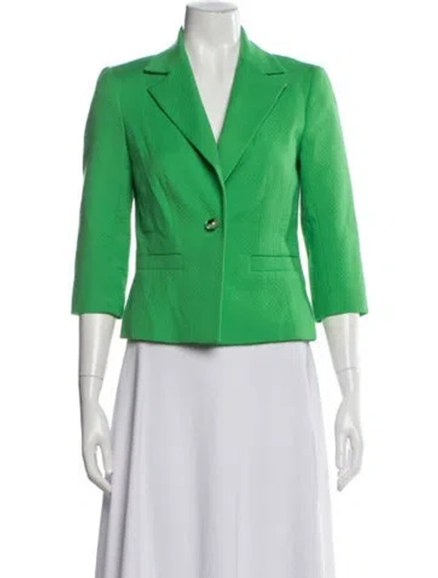 Pre-owned Trina Turk Blazer In Green