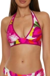 Trina Turk Bloom Reversible Bikini Top In Pink Multi