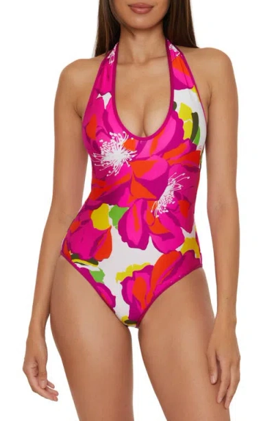 Trina Turk Bloom Reversible One-piece Swimsuit In Pink Multi