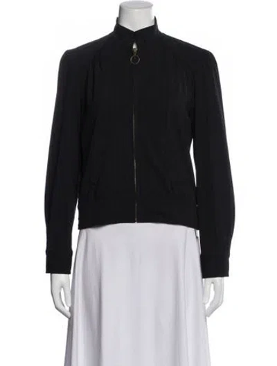 Pre-owned Trina Turk Bomber Jacket In Black