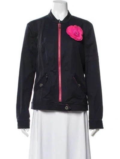 Pre-owned Trina Turk Bomber Jacket In Blue