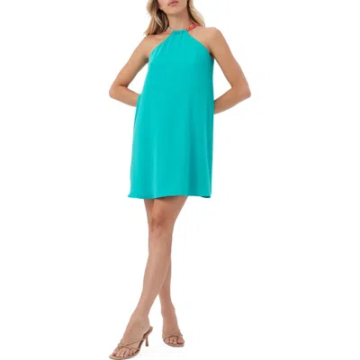 Trina Turk Bonbon Halter Dress In Blue