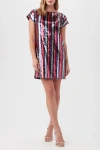 Trina Turk Breene Striped Sequin Dress In Multi
