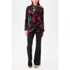 Trina Turk Broadway Printed Velvet Blazer In Black