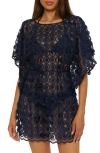 Trina Turk Bubbly Sheer Cover-up Tunic In Ink